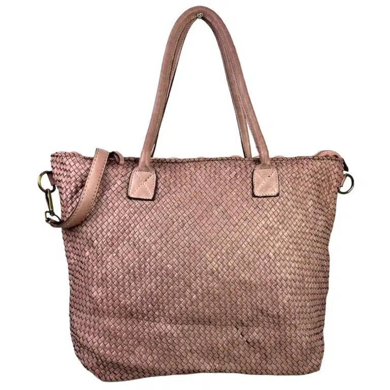 Bolso Shopper trenzado Vintage Piel Lavado para mujer - Imagen 3