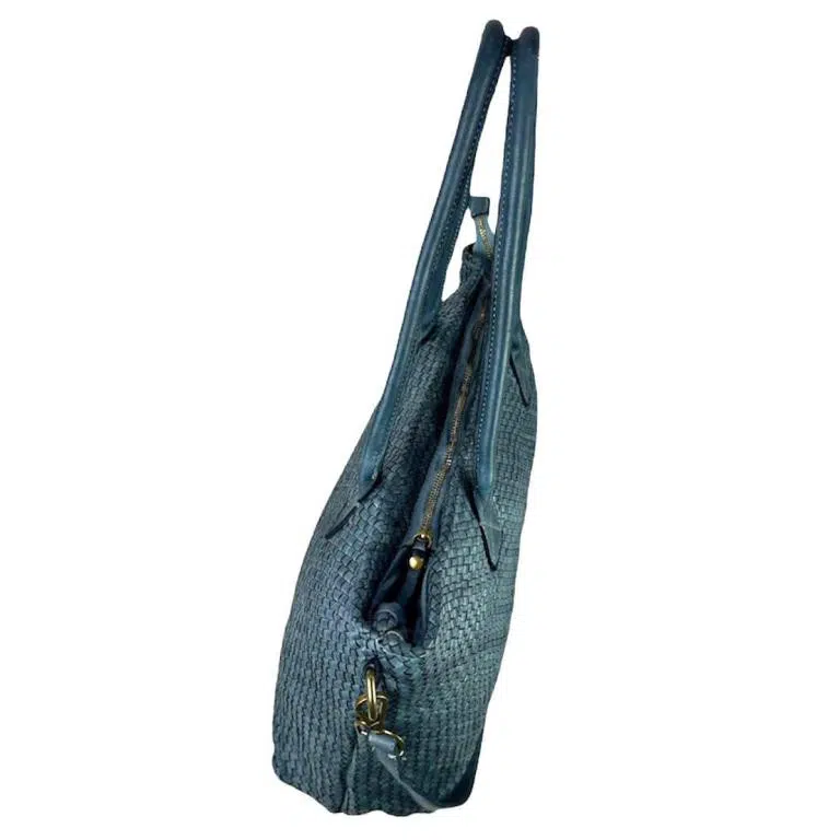 Bolso Shopper trenzado Vintage Piel Lavado para mujer - Imagen 7