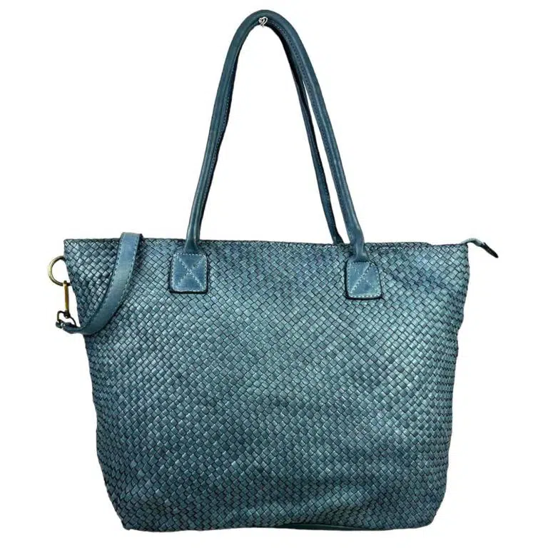 Bolso Shopper trenzado Vintage Piel Lavado para mujer - Imagen 5