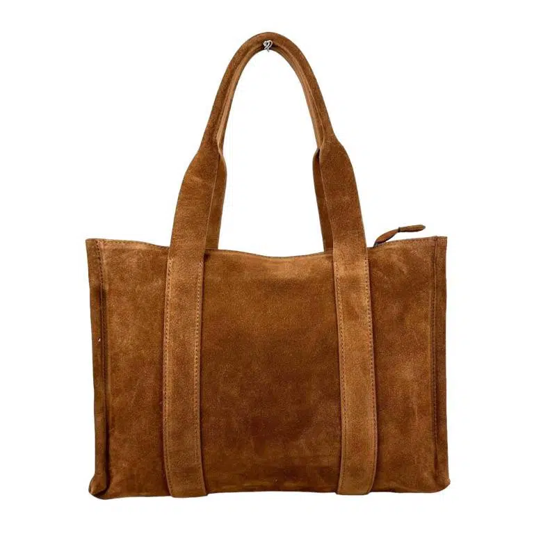 Bolso Shopper Piel de Serraje para Mujer con Bolsitos Interiores y Cremallera - Imagen 8