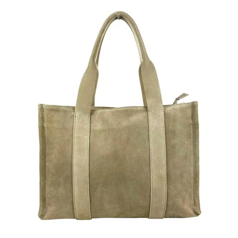 Bolso Shopper Piel de Serraje para Mujer con Bolsitos Interiores y Cremallera - Imagen 7