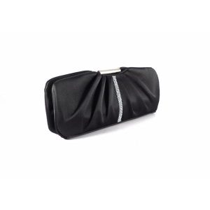 Cartera Victoria Delef raso negra con pedrería