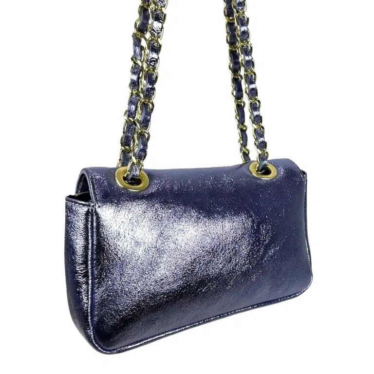 Bolso Bandolera de Rafia y Piel Metalizada con Asas Largas Ajustables Mujer - Imagen 8