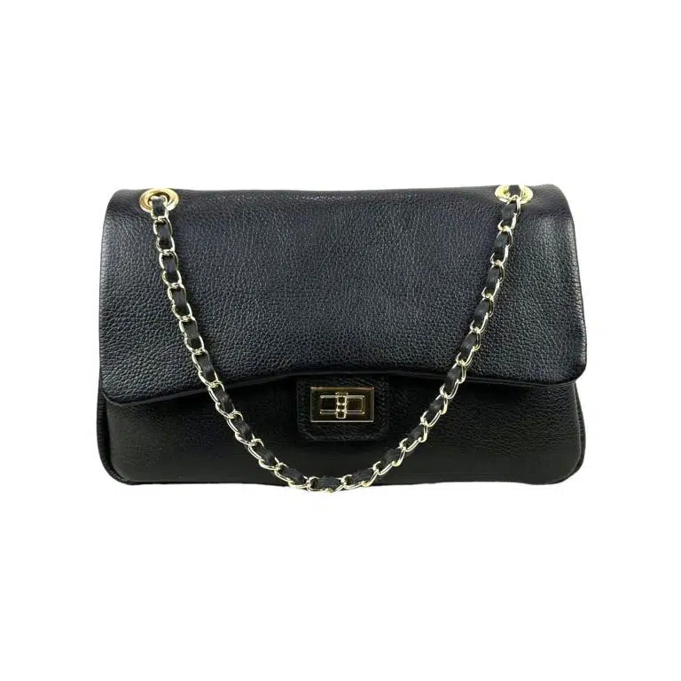 Bolso Bandolera Piel Italiana de Mujer con Solapa Giro y Gran Capacidad - Imagen 4
