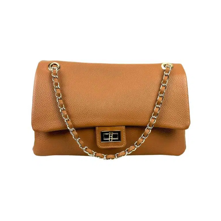 Bolso Bandolera Piel Italiana de Mujer con Solapa Giro y Gran Capacidad - Imagen 8