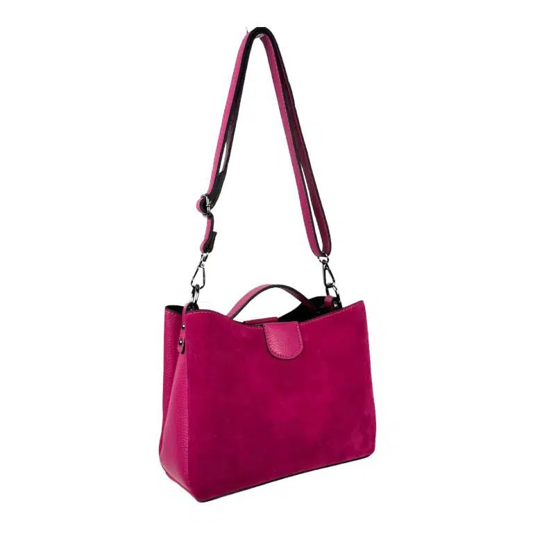 Bolso de Mano para Mujer con Piel de Grano y Parte Frontal en Serraje - Imagen 6