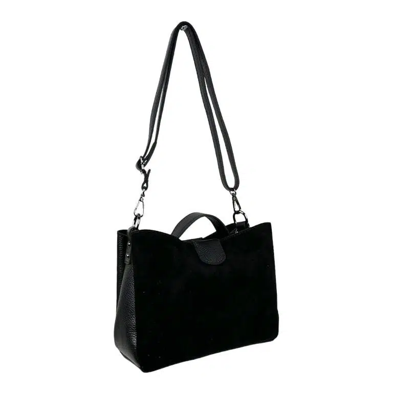 Bolso de Mano para Mujer con Piel de Grano y Parte Frontal en Serraje - Imagen 7