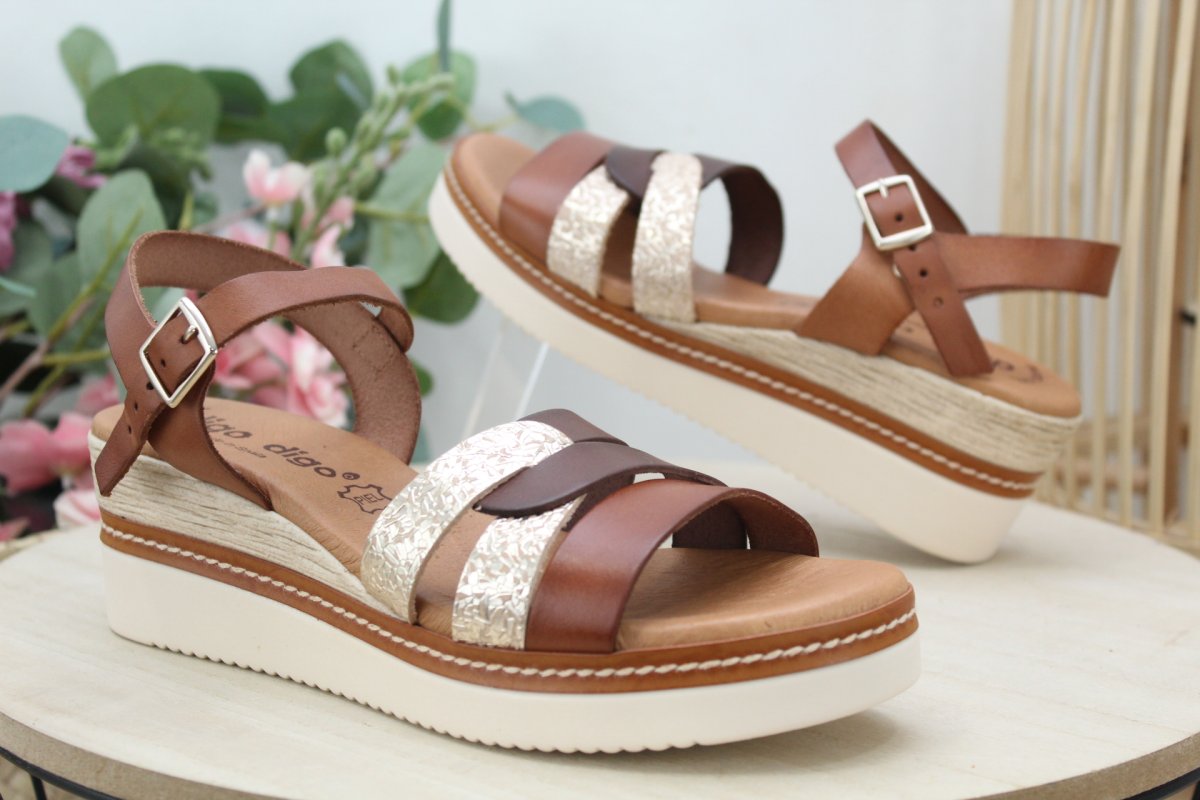 Sandalia nacional toda en piel y planta de gel,cómoda y lgera,ref586