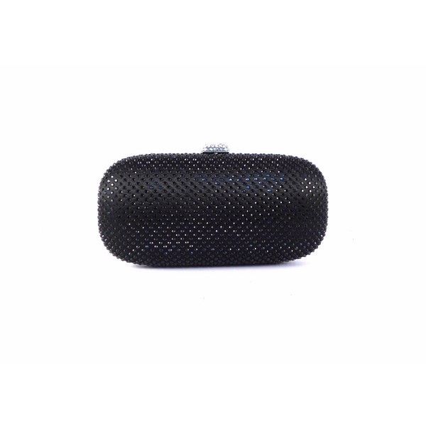 Clutch negro rígido de Victoria Delef redondeado con cadena - Imagen 2
