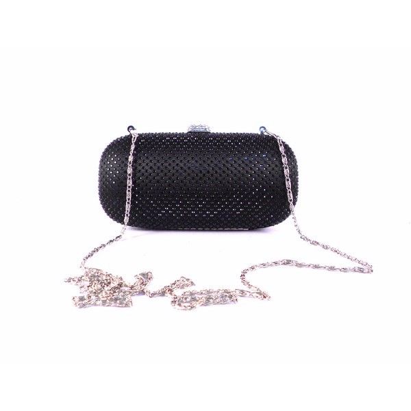 Clutch negro rígido de Victoria Delef redondeado con cadena - Imagen 4