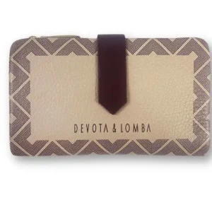 Cartera DEVOTA & LOMBA · EBONI · Billetero Monedero Mediano en Piel · Color Taupe