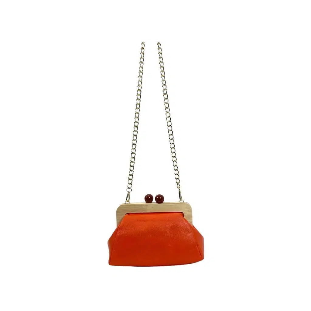 Bolso Piel con Cierre Magnético de Madera y Asa tipo Cadena para Mujer - Imagen 9