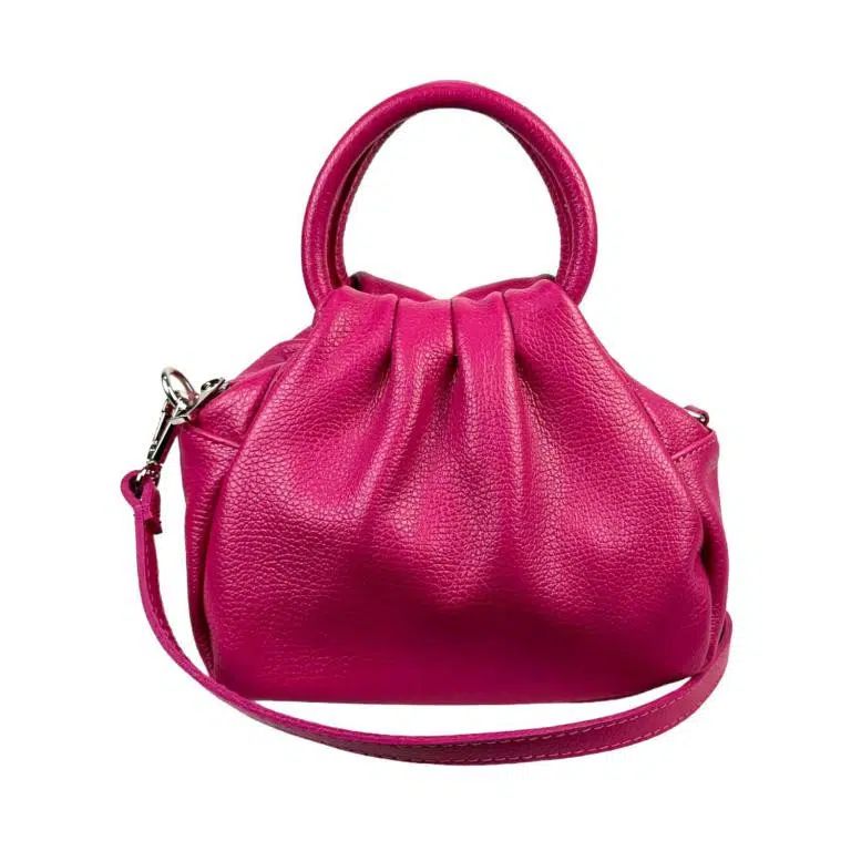 Bolso de Piel Italiana Compacto para Mujer con Botón y Bolsillo Trasero - Imagen 9