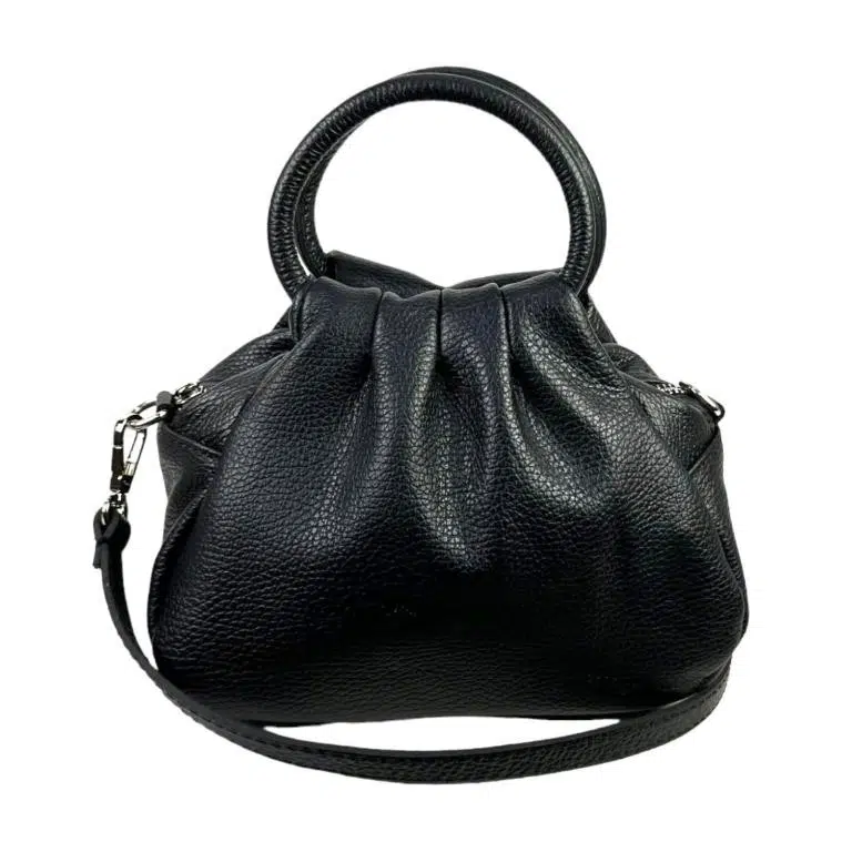 Bolso de Piel Italiana Compacto para Mujer con Botón y Bolsillo Trasero - Imagen 6