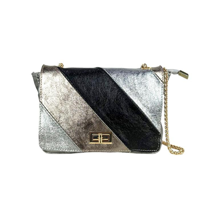 Bolso Bandolera Multicolor de Piel Italiana con Efecto Brillante para Mujer - Imagen 9