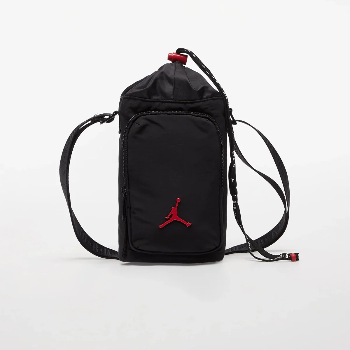 NIKE – Jordan Bolso Bandolera Negro Rojo Portabotellas 9A0594-KR5 30x17x10cm Regalo - Imagen 6
