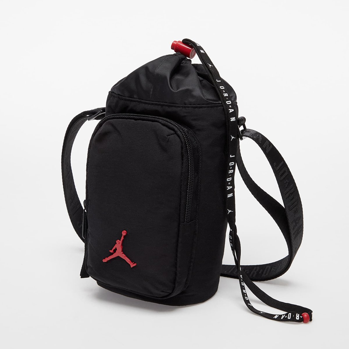 NIKE – Jordan Bolso Bandolera Negro Rojo Portabotellas 9A0594-KR5 30x17x10cm Regalo - Imagen 8