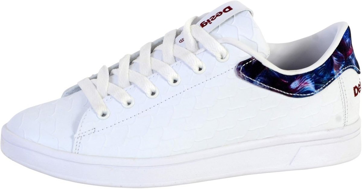 DESIGUAL – Zapatillas Desigual Retro Court Atlantis Blancas Mujer 18SUKO01 Sneakers Casual Urbanas - Imagen 9