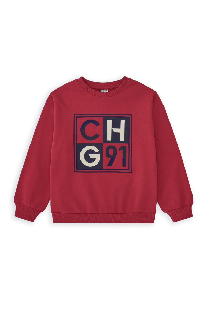 Sudadera cerrada de niño rojo CHG - Imagen 3