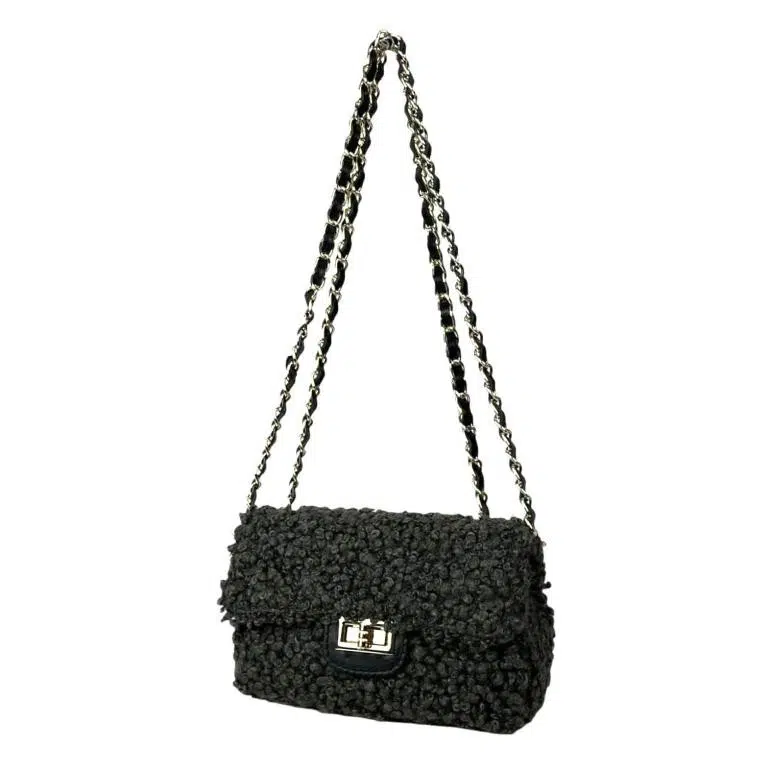 Bolso Bandolera de pelo sintetica para Mujer con Asas de piel - Imagen 7