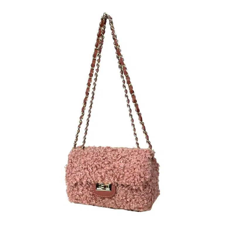 Bolso Bandolera de pelo sintetica para Mujer con Asas de piel - Imagen 6