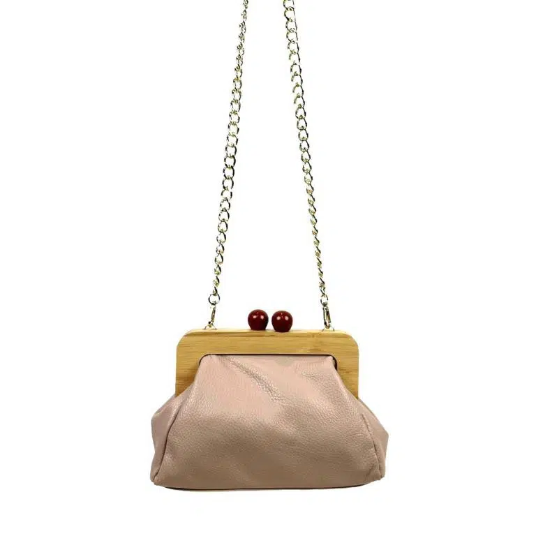 Bolso Piel con Cierre Magnético de Madera y Asa tipo Cadena para Mujer - Imagen 6