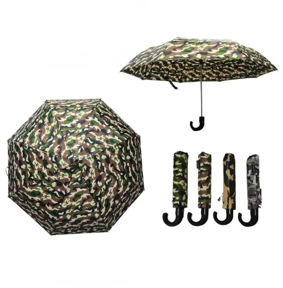 Paraguas Corto y Plegable Unisex con Diseño Militar y Resistente al Vien - Imagen 2