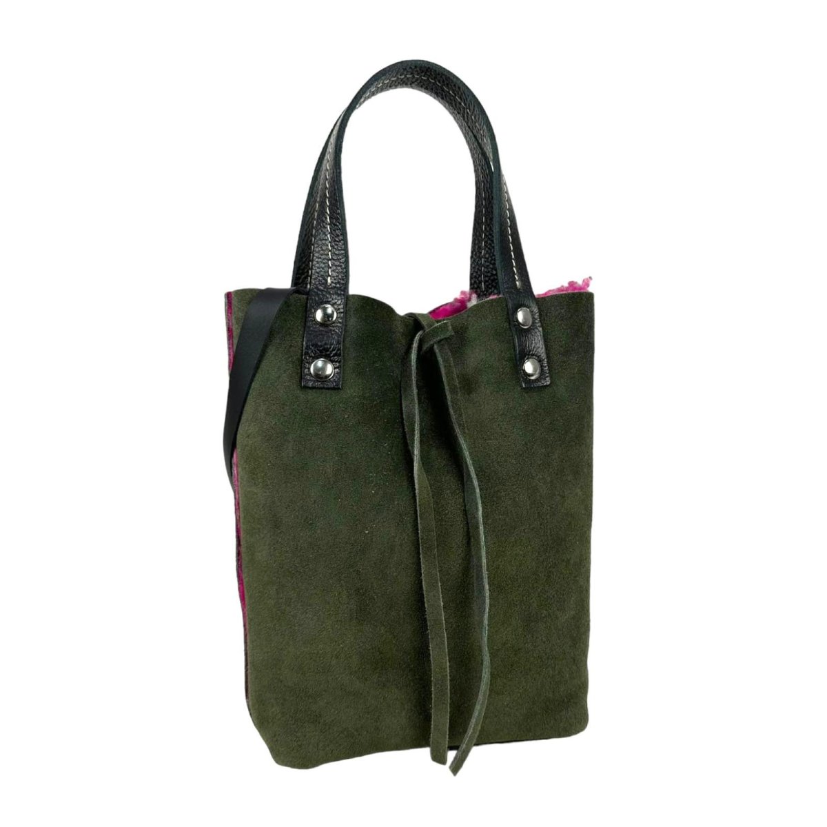 Bolso Ante & Terciopelo reversible con asas de mano y tira bandolera - Imagen 6