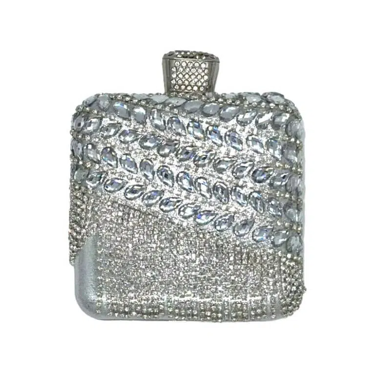 Bolso de Fiesta Sintético para Mujer con Perlitas, Flecos y Efecto Brillante - Imagen 4
