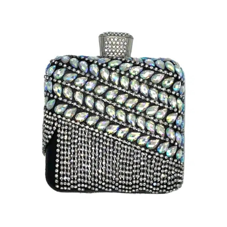 Bolso de Fiesta Sintético para Mujer con Perlitas, Flecos y Efecto Brillante - Imagen 6