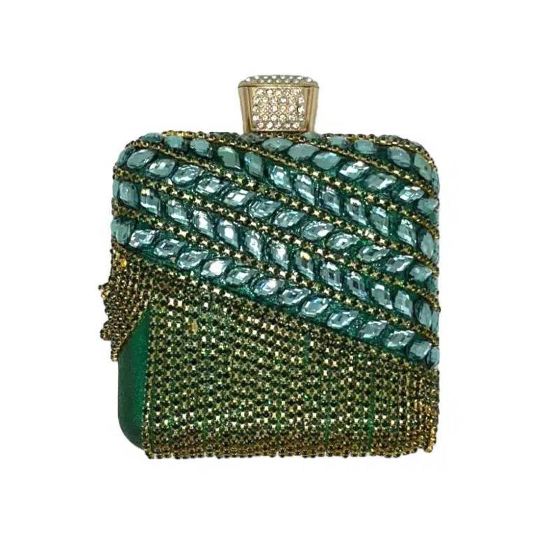 Bolso de Fiesta Sintético para Mujer con Perlitas, Flecos y Efecto Brillante - Imagen 3