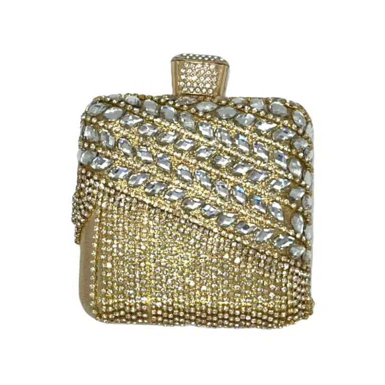 Bolso de Fiesta Sintético para Mujer con Perlitas, Flecos y Efecto Brillante - Imagen 8