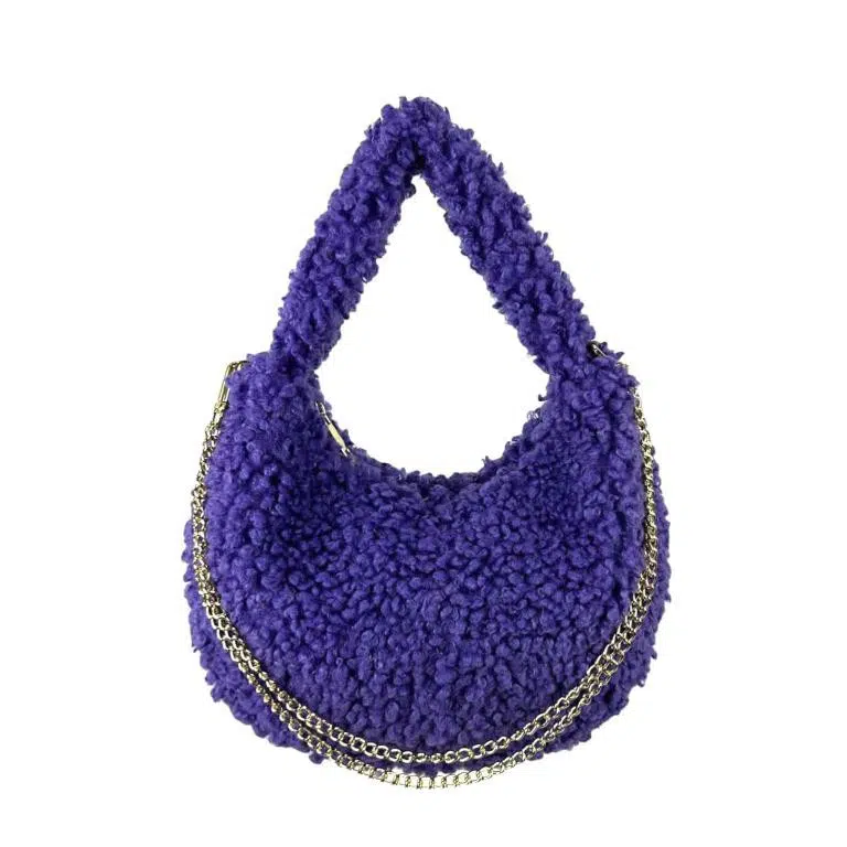 Bolso de Mano tipo Borrego de Viscosa con Cierre de Cremallera para Mujer - Imagen 6