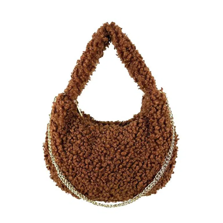 Bolso de Mano tipo Borrego de Viscosa con Cierre de Cremallera para Mujer - Imagen 9