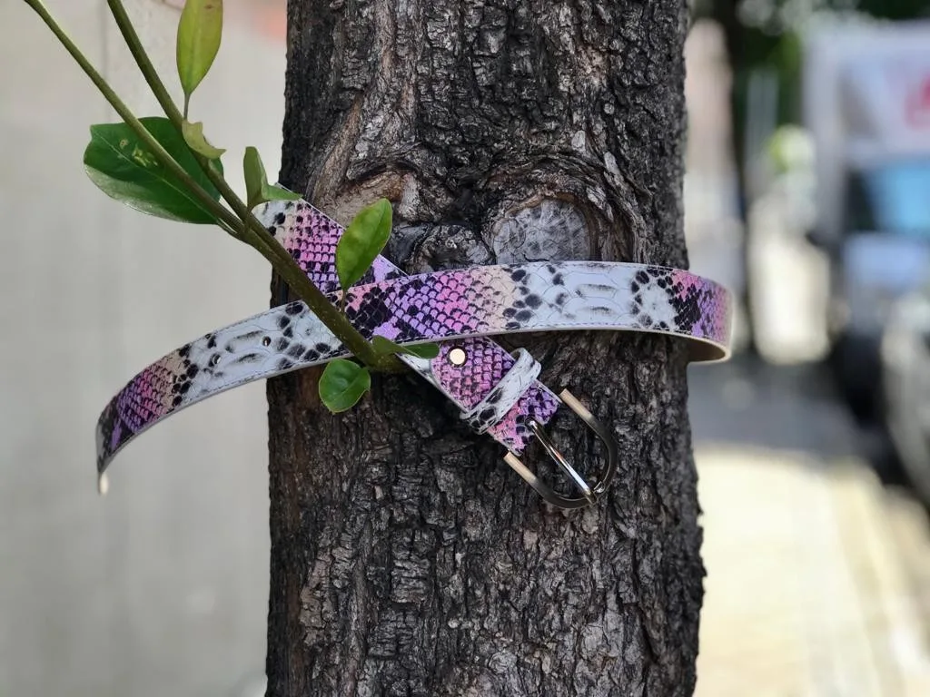 Cinturón de piel con grabados serpiente - Imagen 2