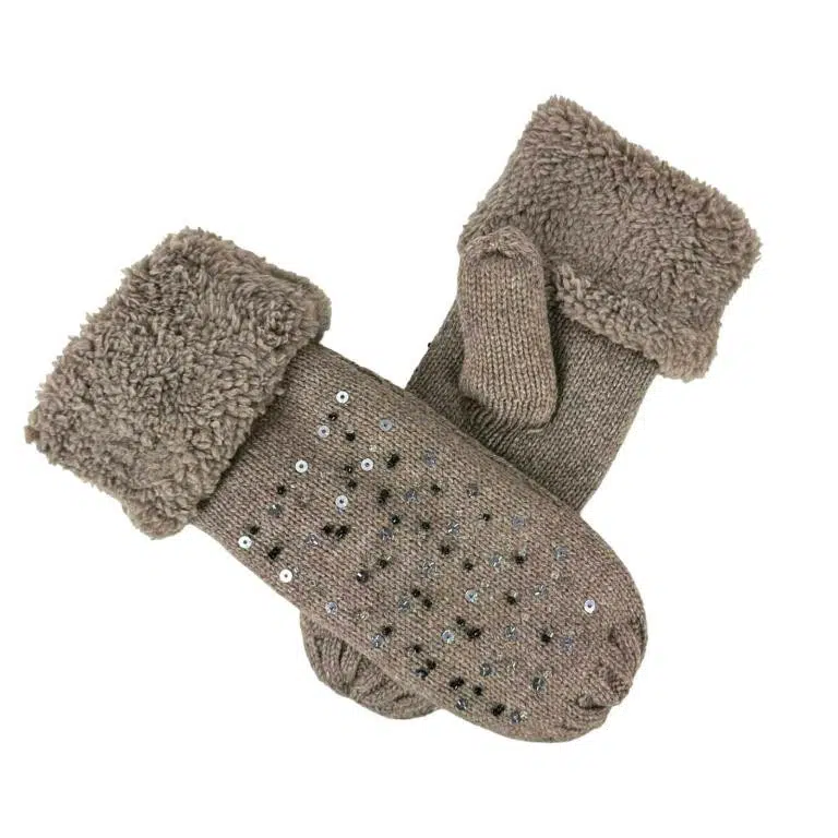 Preciosos Guantes de Lana para Mujer con Pelito y Tachuelas Decorativas - Imagen 4