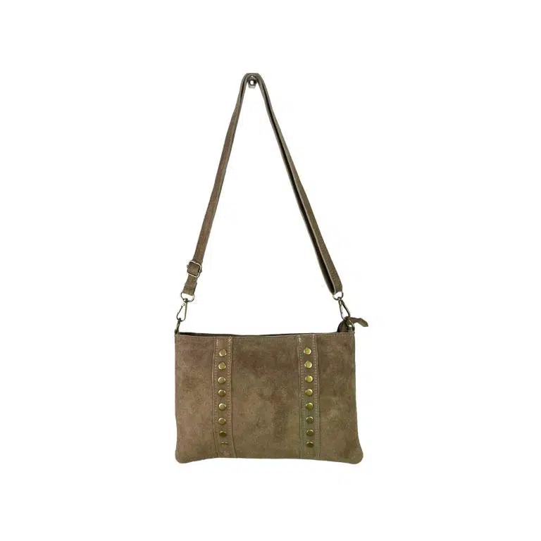 Bolso Bandolera Piel de Serraje para Mujer con Tachuelas Decorativas - Imagen 6