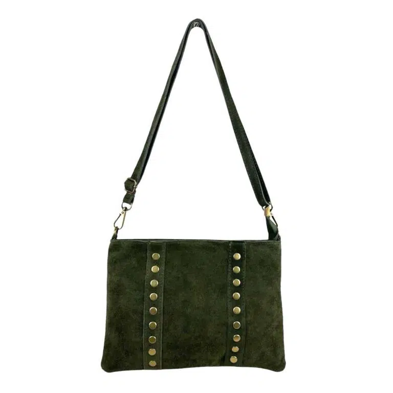 Bolso Bandolera Piel de Serraje para Mujer con Tachuelas Decorativas - Imagen 8