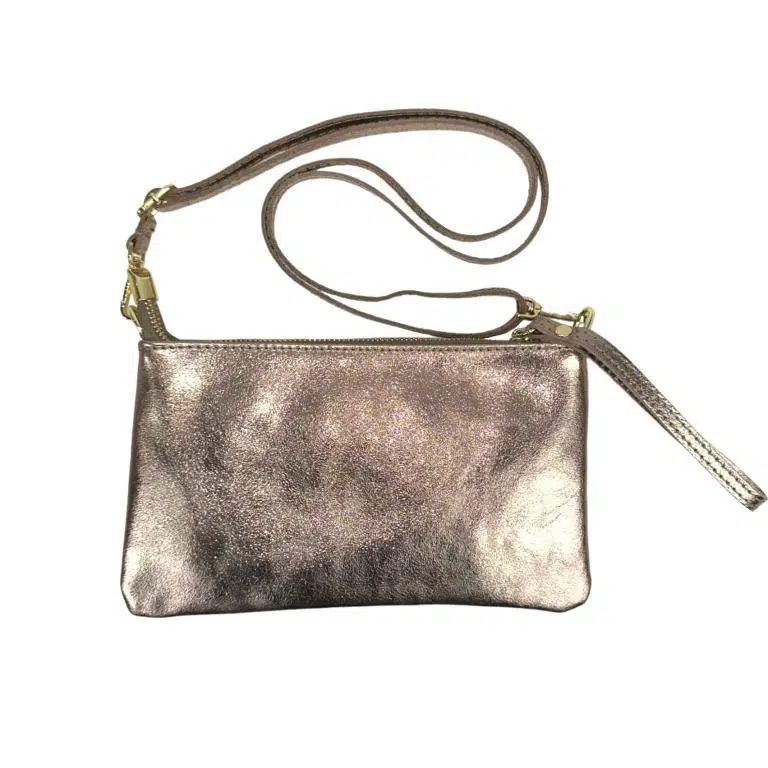 Bolsito Compacto de Piel para Mujer con Efecto Brillante y Bolsillo Interno - Imagen 5