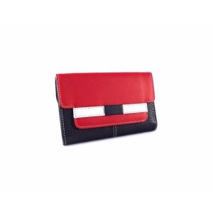 Cartera pequeña Nilo en piel vacuno marino combinada