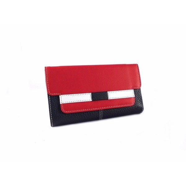 Cartera mediana Nilo en piel vacuno marino combinada