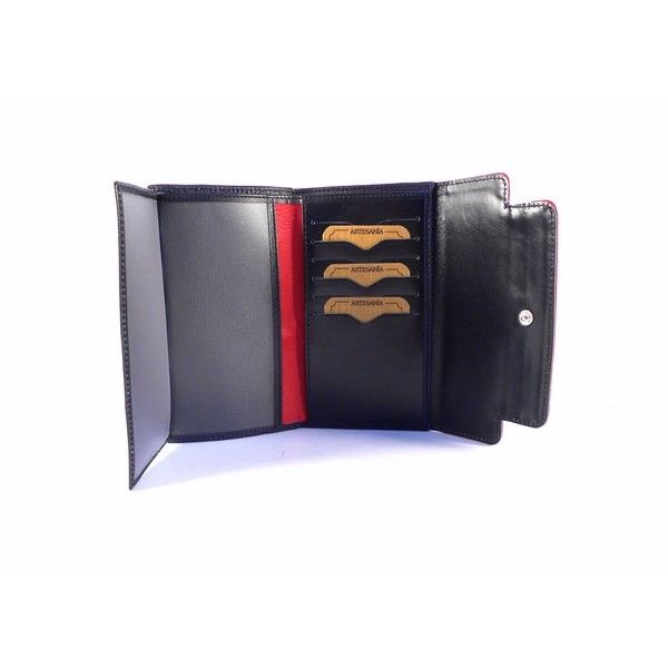 Cartera mediana Nilo en piel vacuno marino combinada - Imagen 5