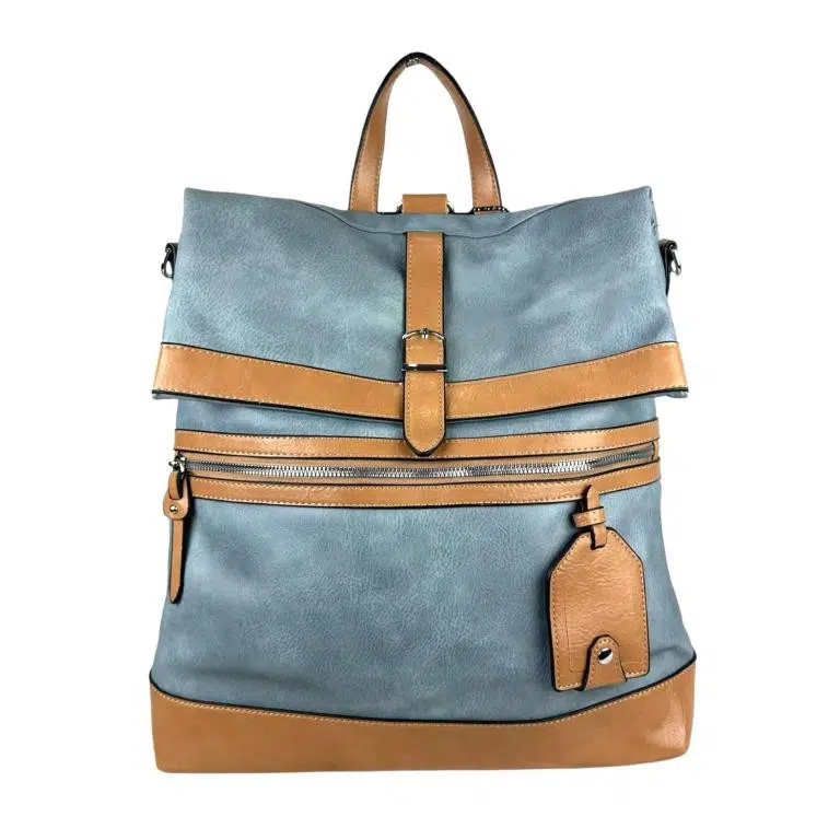 Amplia Mochila-Bandolera de Piel Sintética para Mujer con Bolsillos Exteriores - Imagen 4