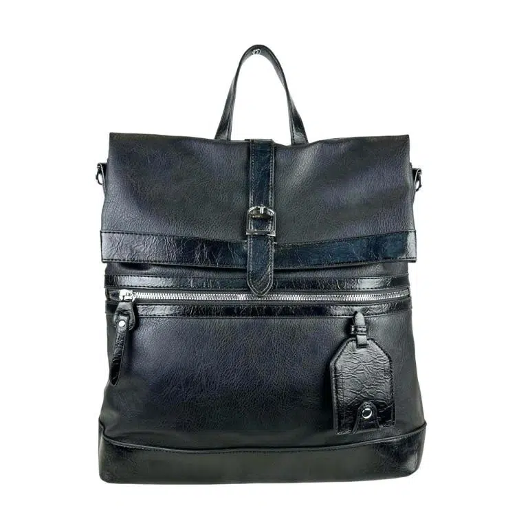 Amplia Mochila-Bandolera de Piel Sintética para Mujer con Bolsillos Exteriores - Imagen 6