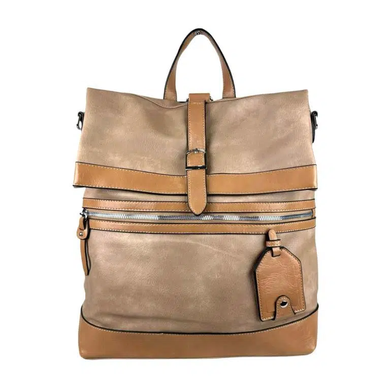 Amplia Mochila-Bandolera de Piel Sintética para Mujer con Bolsillos Exteriores - Imagen 7