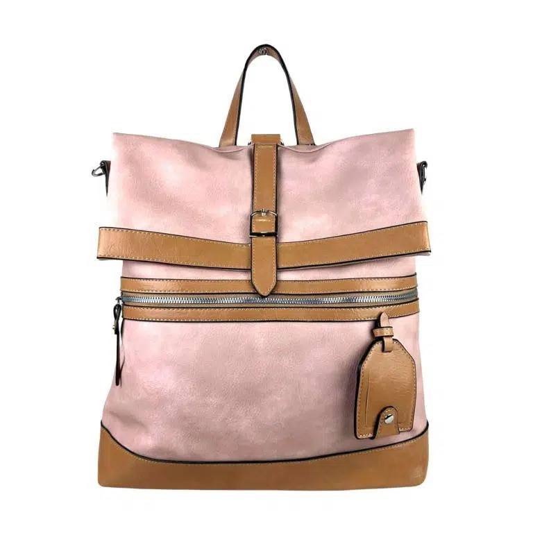 Amplia Mochila-Bandolera de Piel Sintética para Mujer con Bolsillos Exteriores - Imagen 2