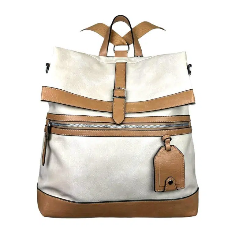 Amplia Mochila-Bandolera de Piel Sintética para Mujer con Bolsillos Exteriores - Imagen 5