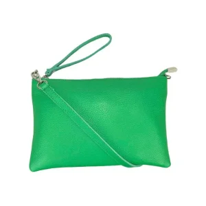 Bolso de Mano en Piel con Tira Bandolera y Cierre de Cremallera para Mujer
