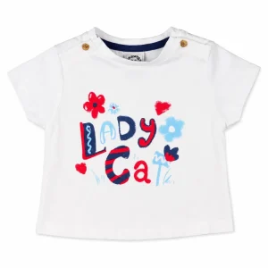 Camiseta bebé niña blanca Lady Cat