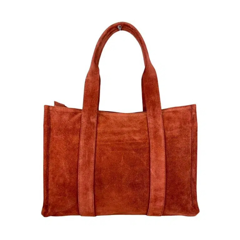 Bolso Shopper Piel de Serraje para Mujer con Bolsitos Interiores y Cremallera - Imagen 6